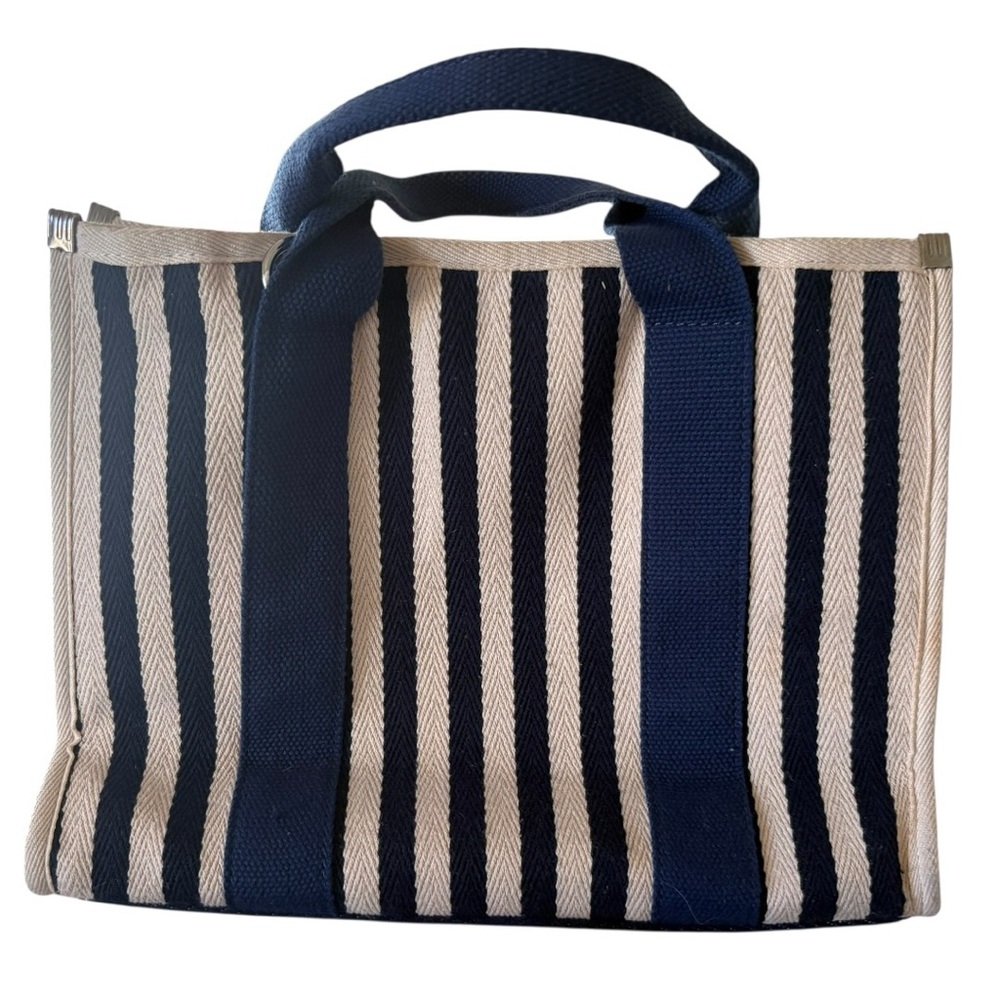 Striped Canvas Tote Bag